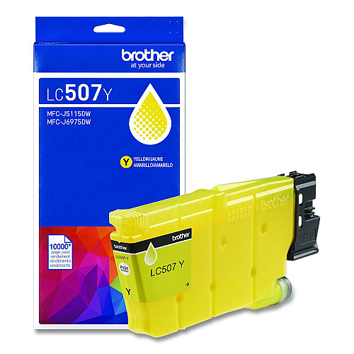 Brother LC507 Ultra High-Yield Ink, 1,500 Page-Yield, Yellow (LC507Y)