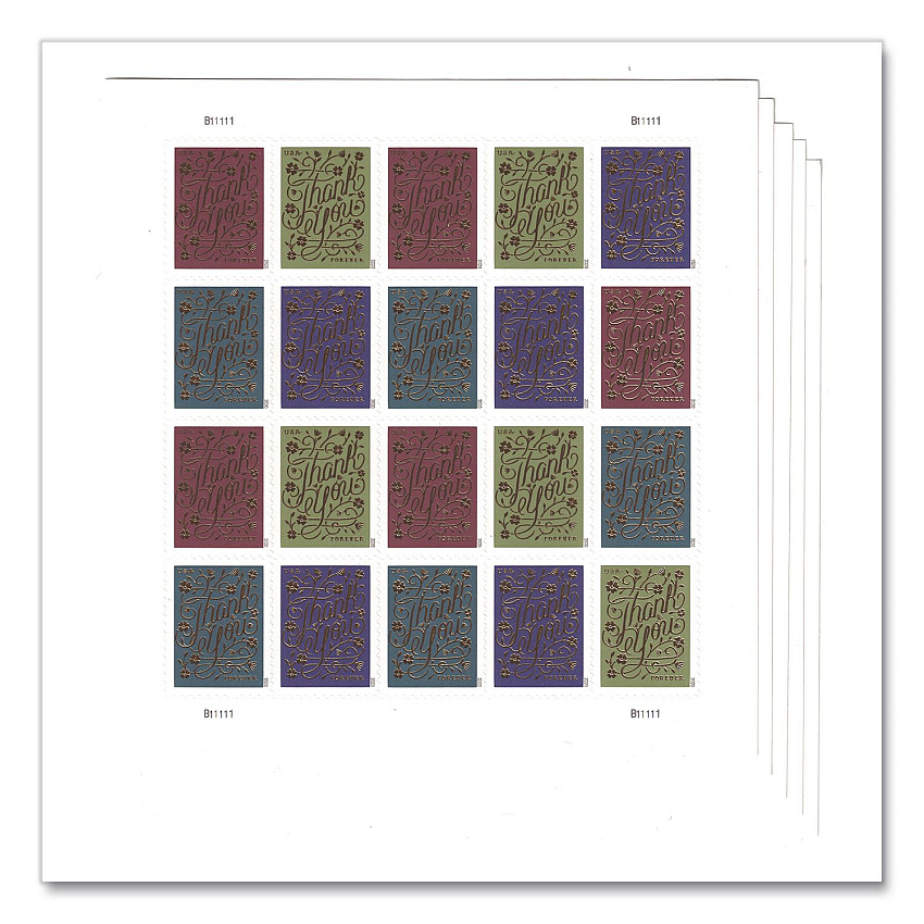 United States Postal Service 1 oz First-Class Forever Stamps, Thank You, 100/Pack (FORTHANKYOU1)