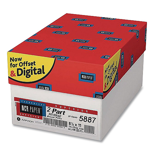 NCR Paper Superior Carbonless Paper, 2-Part, 8.5 x 11, Canary/White, 250 Sets/Ream, 10 Reams/Carton (5887NCASE)