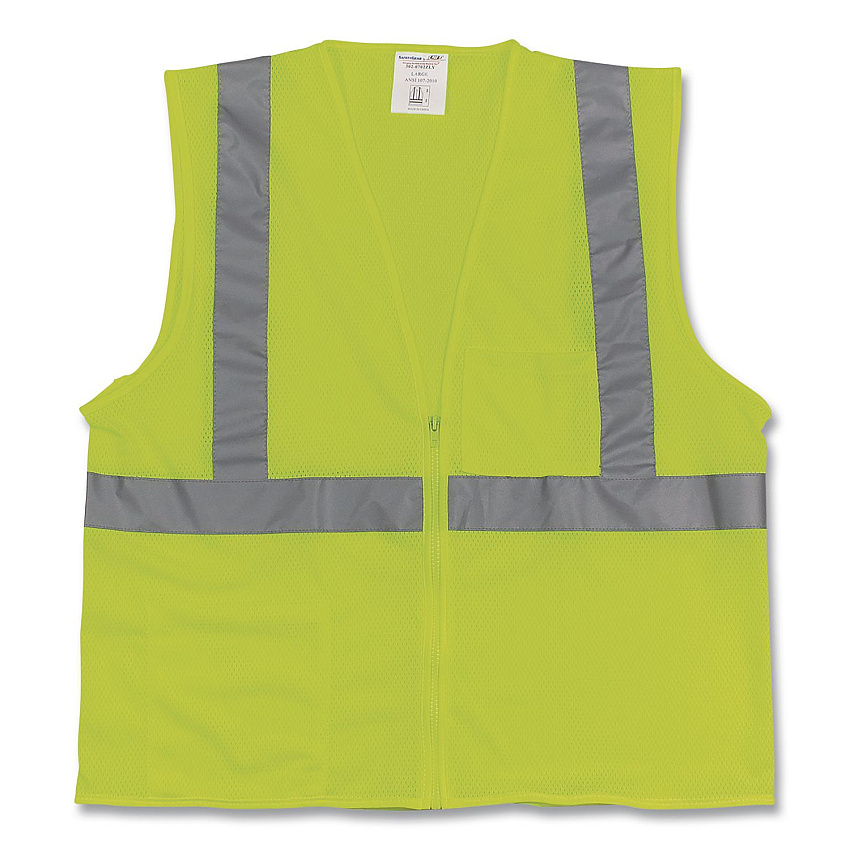 PIP Safety Vests, Polyester, 3X-Large, Lime Yellow (3020702ZLY3X)