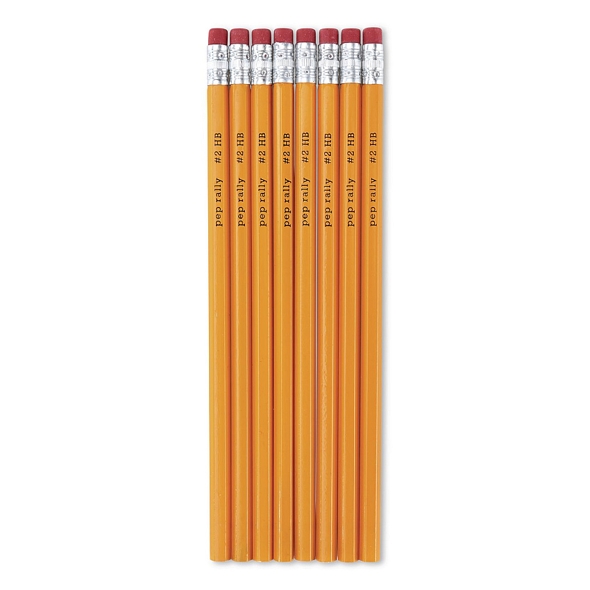Pep Rally Wooden Pencil, 2.1 mm, #2 Medium Lead, Yellow Barrel, 8/Pack (59803US)