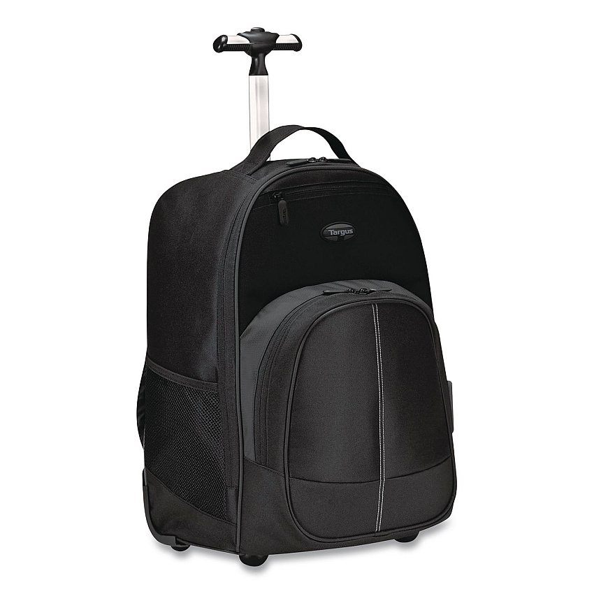 Targus Compact Rolling Backpack, Fits PC Laptops Up to 16" and MacBook Pros Up to 17", 13.8" x 9" x 19", Black (TSB750US)