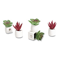 U Brands Mini Succulent Fashion Magnet Set, Assorted Colors/3 Designs, 12/Pack (4943U0624)