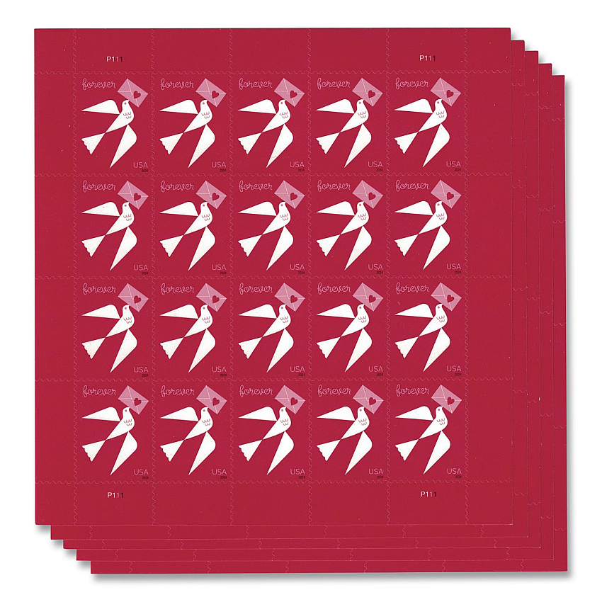 United States Postal Service 1 oz First-Class Forever Stamps, Love, 100/Pack (FORLOVE24100)