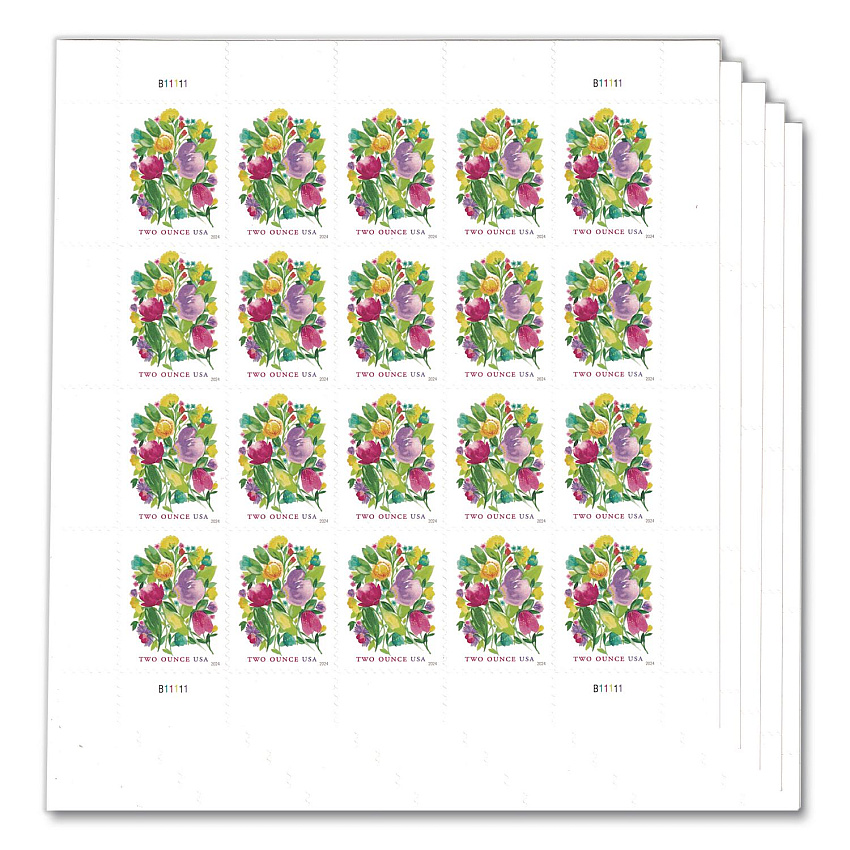 United States Postal Service 2 oz First-Class Forever Stamps, Wedding Blooms, 100/Pack (TWOWEDBLOOM1)
