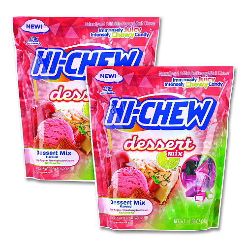 Hi-Chew Stand Up Pouch Dessert Mix, Candy Apple/Strawberry Ice Cream/Key Lime Pie, 11.65 oz Pouch, 2/Carton (22002811)