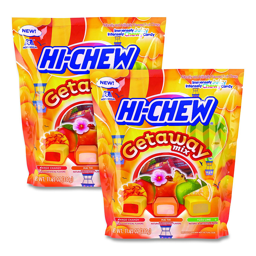 Hi-Chew Stand Up Pouch Getaway Mix, Mango Chamoy/Mai Tai/Yuzu Lime, 11.65 oz Pouch, 2/Carton (22002813)
