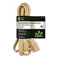 GoGreen Power Appliance Cords, 6 ft, 15 A, Beige (GG25606)