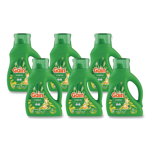 Liquid Laundry Detergent, Gain Original Scent, 42 oz Bottle, 6/Carton (22578)