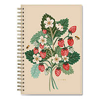 Blue Sky Bespoke Letterpress Content Notebook, Strawberry and Bee Cover, (150) 8 x 5 Sheets (159140)