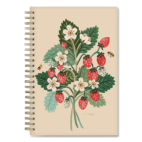 Blue Sky Bespoke Letterpress Content Notebook, Strawberry and Bee Cover, (150) 8 x 5 Sheets (159140)