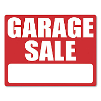 COSCO Garage Sale Sign Kit, 19 x 15, Red/White (098232)