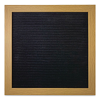 COSCO Message Letter Board, 10 x 10, Black Surface, Brown Wood Frame (098522)