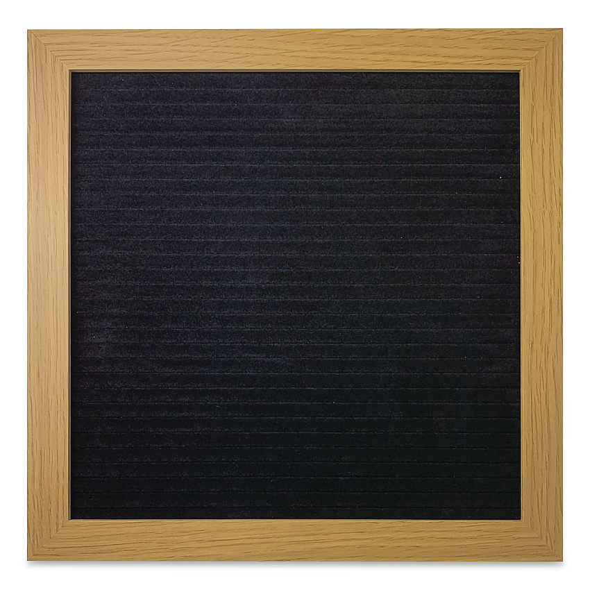 COSCO Message Letter Board, 10 x 10, Black Surface, Brown Wood Frame (098522)