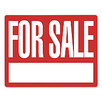 COSCO For Sale Sign Kit, 19 x 15, Red/White (098534)