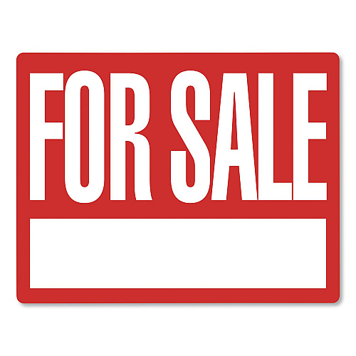 COSCO For Sale Sign Kit, 19 x 15, Red/White (098534)