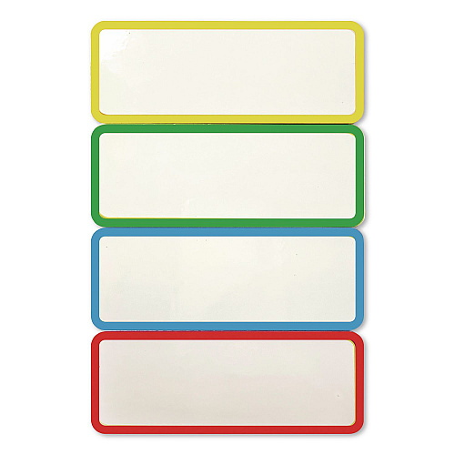 COSCO Magnetic Dry Erase Signs, 3.2 x 1.2, Assorted Colors, 24/Pack (098562)