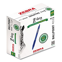 Zebra Z-Grip Ballpoint Pen, Retractable, Medium 1 mm, Blue Ink and Barrel, 48/Pack (20428)