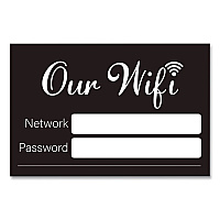 COSCO Wi-Fi Password Indoor Sign, 6 x 4, Black/White (098646)