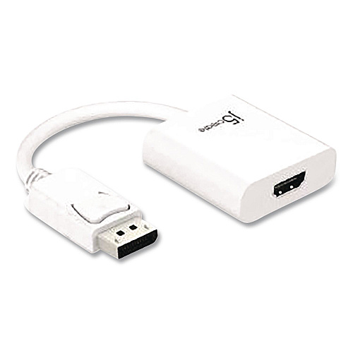 j5create DisplayPort to HDMI Adapter, 3.54", White (JDA154)