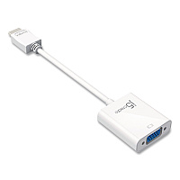 j5create HDMI to VGA Audio/Video Adapter, HDMI/VGA, 1.8", White (JDA213)