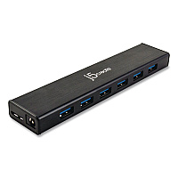 j5create 7-Port USB 3.0 Hub, Black (JUH377)