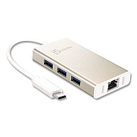 j5create USB-C to Ethernet Adapter, RJ45/USB-A/USB-C, 5.71