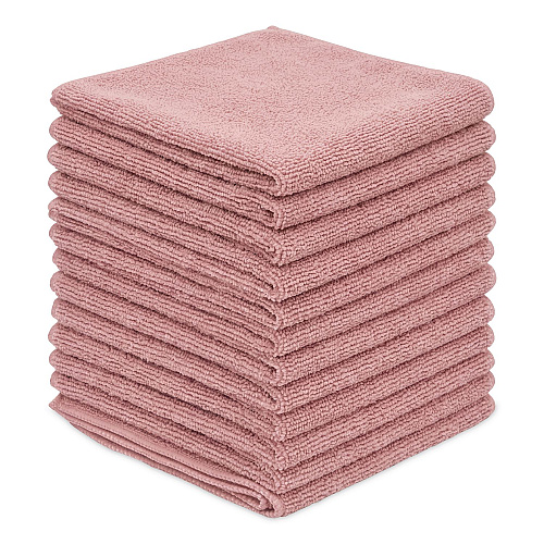 Boardwalk Microfiber Cloths, 12 x 12, Pink, 12/Pack (12PINCLOTH)