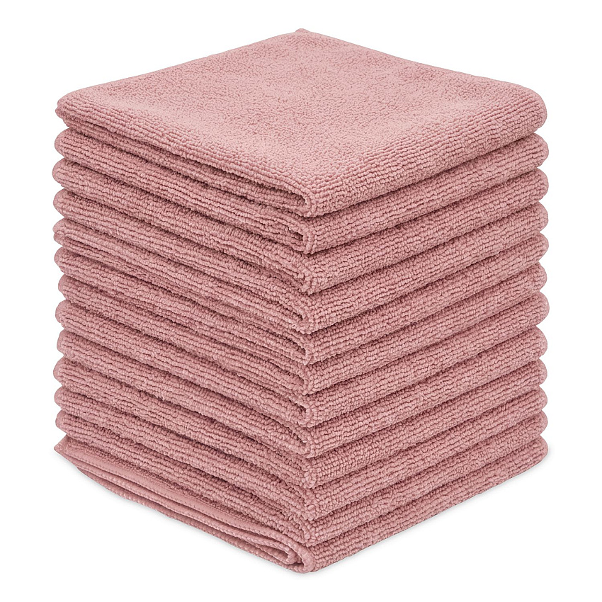 Boardwalk Microfiber Cloths, 12 x 12, Pink, 12/Pack (12PINCLOTH)