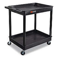 Luxor ENDURA Two-Shelf Utility Cart, Plastic, 400 lb Capacity, 32 x 24 x 37.5. Black (TC11)