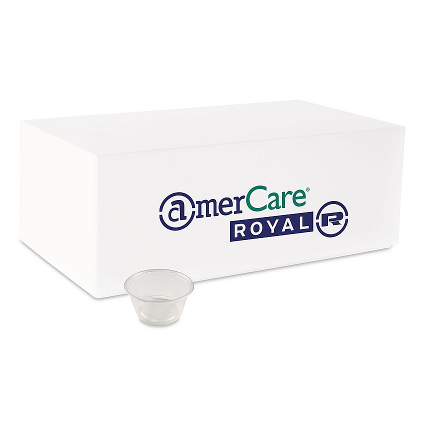 AmerCareRoyal Portion Cups, 2 oz, Clear, 100/Pack, 25 Packs/Carton (60003018)