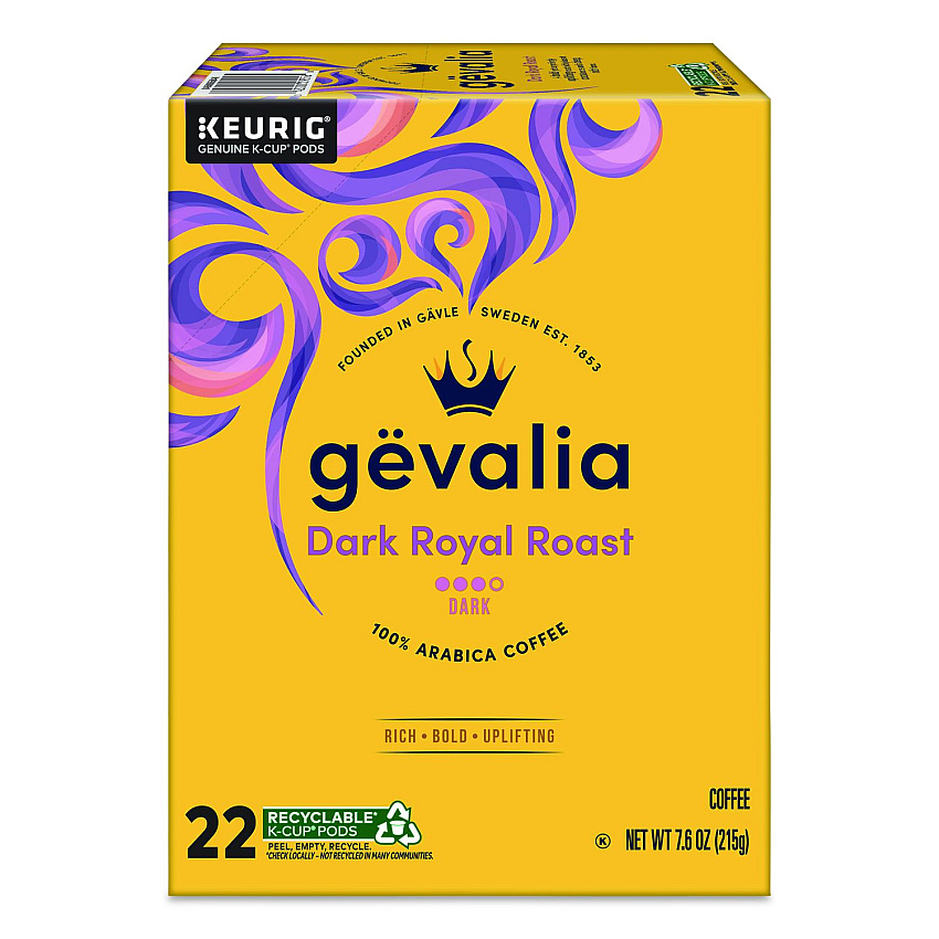 Gevalia Dark Royal Roast K-Cup Pods, 22/Box (9556)
