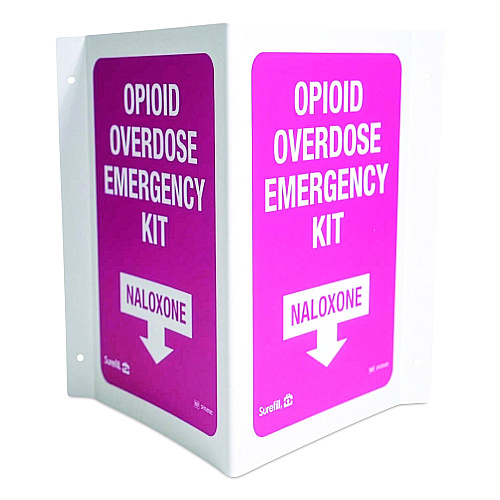 SUREFILL Overdose Kit Three-Way Wall Sign, 2.25 x 3 x 5.5 (SFODWS01)