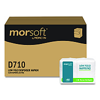 Morcon Paper Morsoft Low Fold Dispenser Napkins, 1-Ply, 3.5 x 5, White, 400/Pack, 20 Packs/Carton (D710)