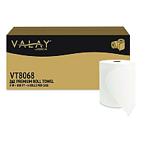 Morcon Paper Valay Universal Hardwound Premium Roll Towel, 1-Ply, 8" x 800 ft, White, 6 Rolls/Carton (VT8068)