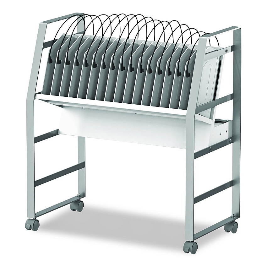 Luxor 16 Bay Open Charging Cart for 16 Devices, 27 x 14.75 x 30 (CHMC005)
