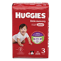 Huggies Little Movers HuggFit 360 Degree, Size 3, 16 lbs to 28 lbs, Disney Design, 26/Pack (56605PK)