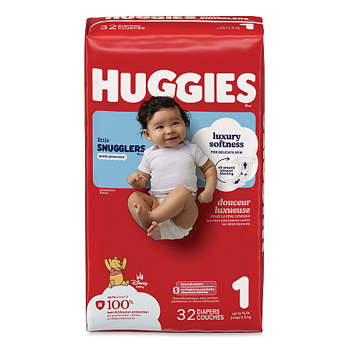 Huggies Little Snugglers Baby Diapers, Size 1, 8 lbs to 14 lbs, Disney Design, 32/Pack (49695PK)