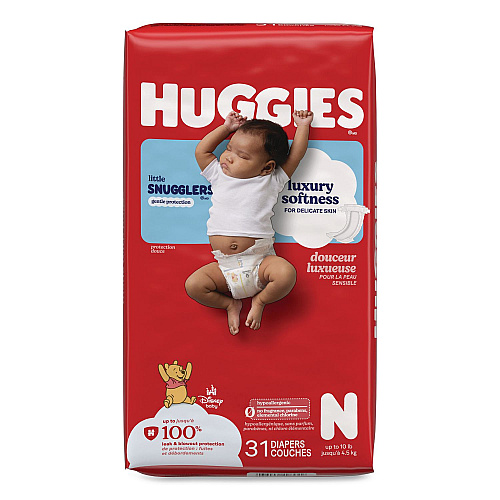 Huggies Little Snugglers Baby Diapers, Size Newborn to 10 lbs, Disney Design, 31/Pack (49694PK)