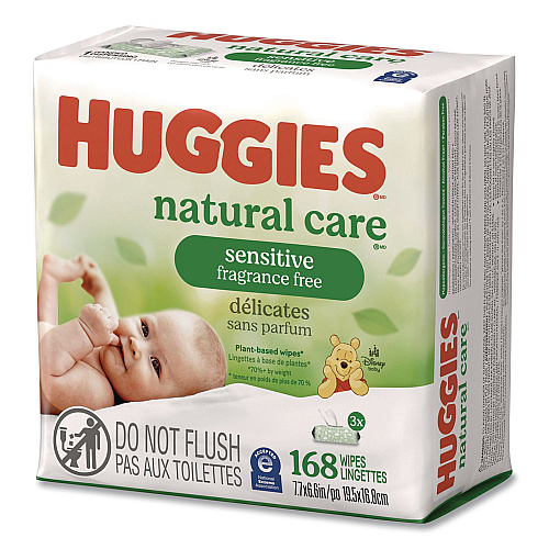 Huggies Natural Care Sensitive Baby Wipes, 1-Ply, 6.6 x, 7.7, Unscented, Disney Design, 56 Wipes/EZ Pull Pouch, 3 Pouches/Pack (41926PK)