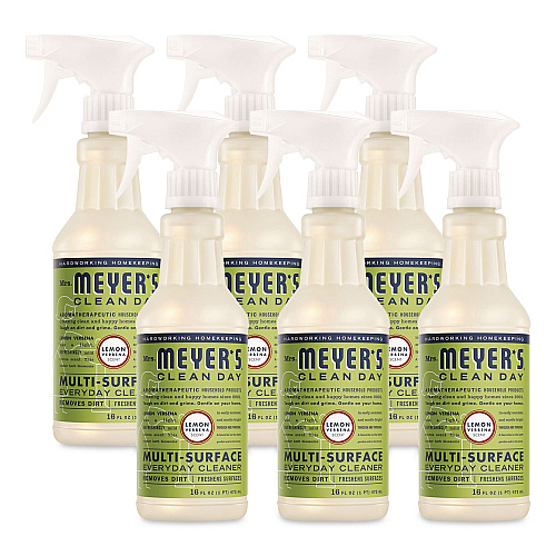 Mrs. Meyer's Multi Purpose Cleaner, Lemon Scent, 16 oz Spray Bottle, 6/Carton (393450)