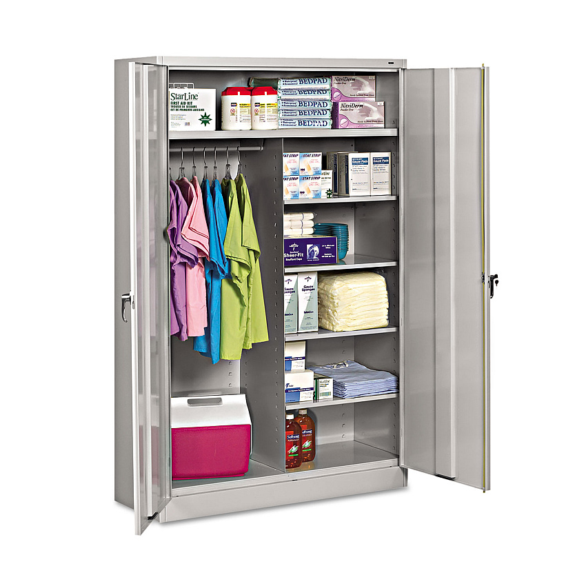 Tennsco Jumbo Combination Steel Storage Cabinet, 48w x 24d x 78h, Light Gray (J2478SUCLGY)