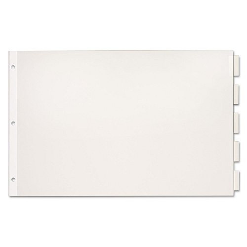 Cardinal Paper Insertable Dividers, 5-Tab, 11 x 17, White, Clear Tabs, 1 Set (84812)