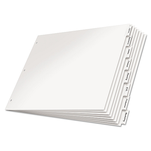 Cardinal Paper Insertable Dividers, 8-Tab, 11 x 17, White, Clear Tabs, 1 Set (84815)