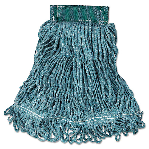 Super Stitch Blend Mop Head, Medium, Cotton/synthetic, Green, 6/carton