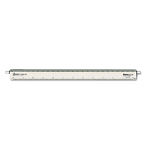 Chartpak Adjustable Triangular Scale Aluminum Architects Ruler, 12" Long, Silver (238)