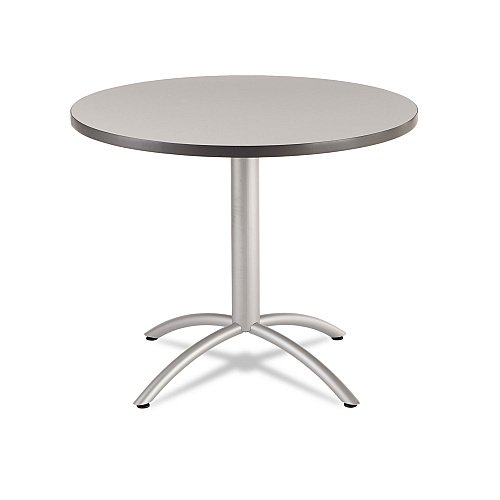 Iceberg CafeWorks Table, Cafe-Height, Round, 36" x 30", Gray/Silver (65621)