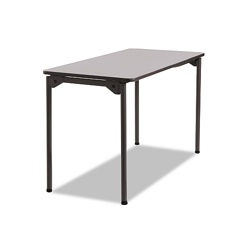Maxx Legroom Wood Folding Table, Rectangular, 48" X 24" X 29.5", Gray/charcoal