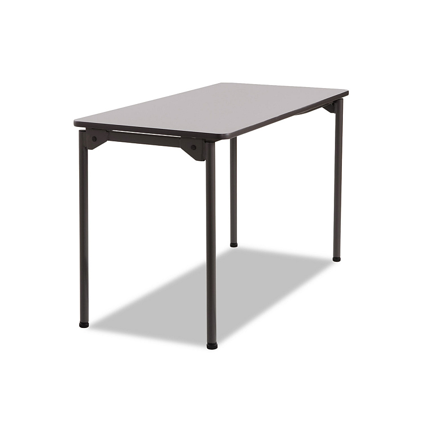 Maxx Legroom Wood Folding Table, Rectangular, 48" X 24" X 29.5", Gray/charcoal