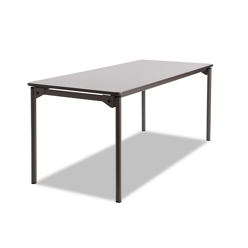 Iceberg Maxx Legroom Wood Folding Table, Rectangular, 72" x 30" x 29.5", Gray/Charcoal (65827)